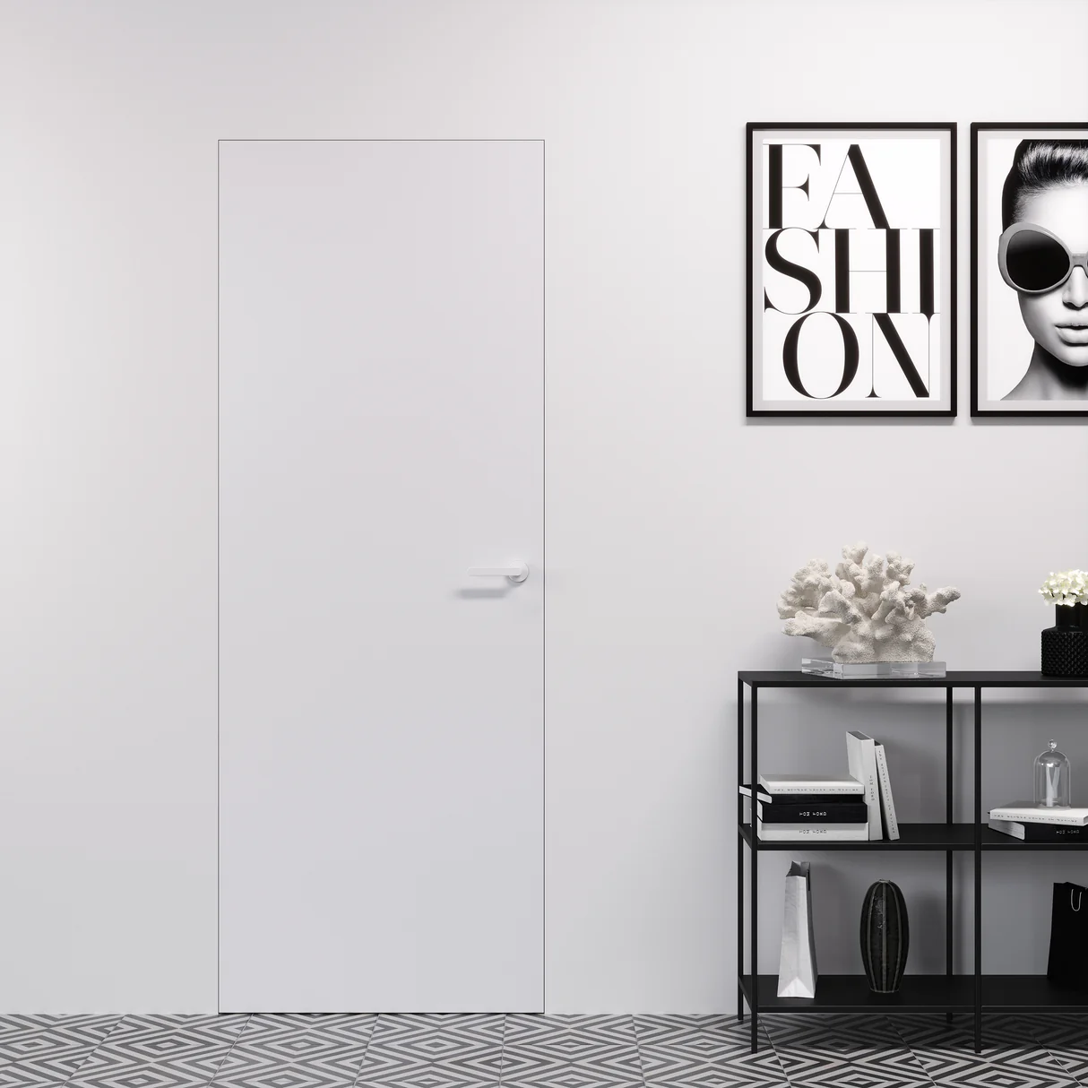 fipporte easy wall con maniglia tonda bianca senza foro